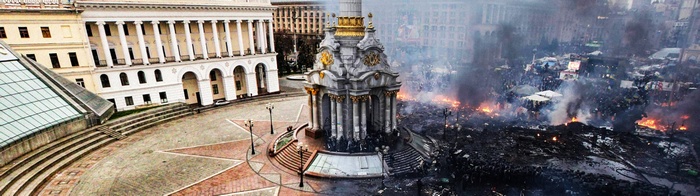 Maidan square before and after conflict