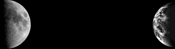 Earth and Moon in space
