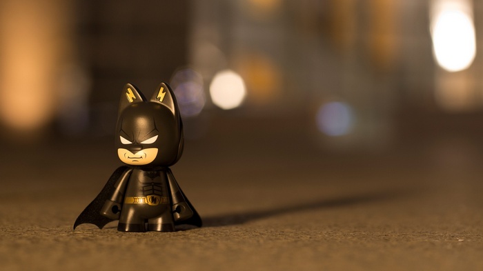 Batman toy with lightning bolt ears
