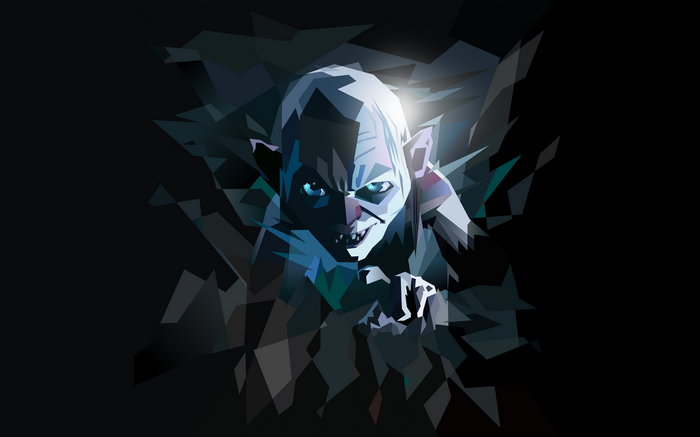 Gollum from The Lord of the Rings low poly art