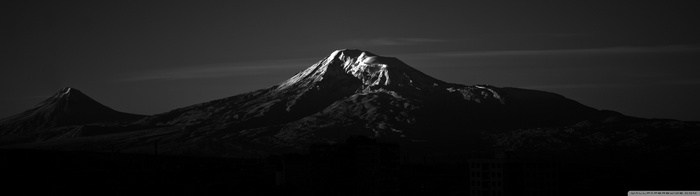 Monochrome landscape of mountains