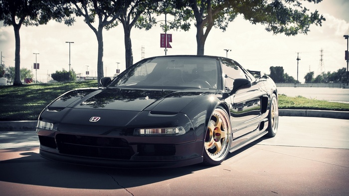 Black Honda NSX parked outdoors