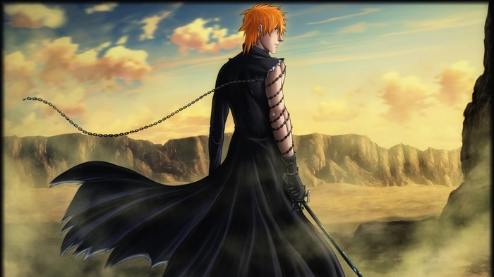 Kurosaki Ichigo from Bleach in a desert landscape