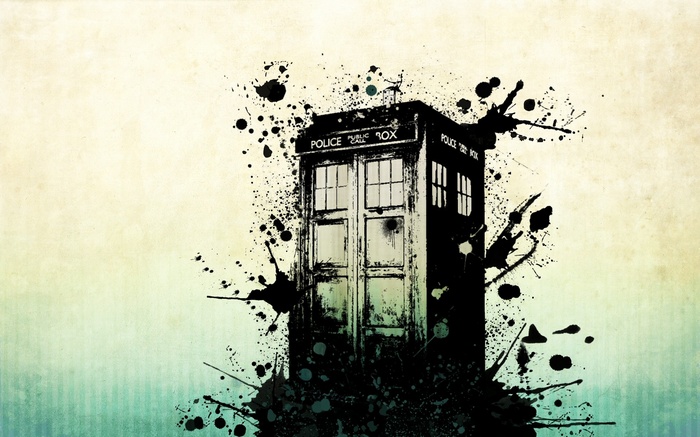 Doctor Who TARDIS with Ink Splatter