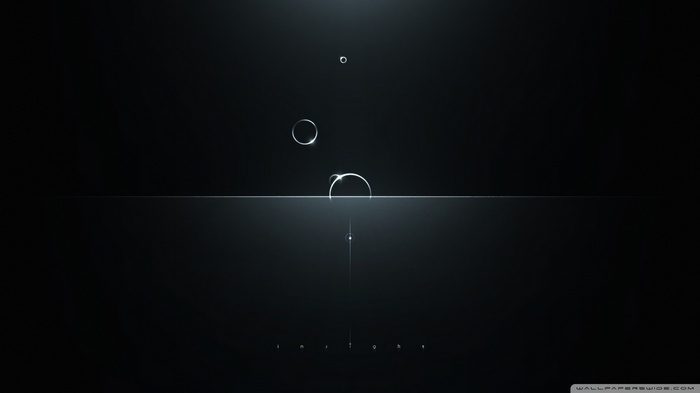 Minimalist digital art with circles and text