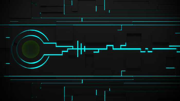 Abstract Tron-like circuitry with glowing blue lines