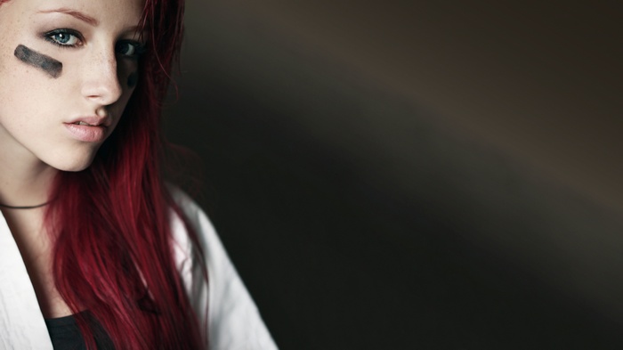 Sofia Wilhelmina with face paint and red hair