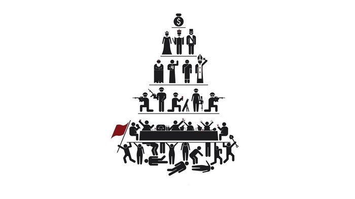 Social Hierarchy Pyramid with Money at the Top