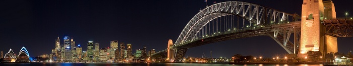 Sydney Harbour Bridge and Opera House at night