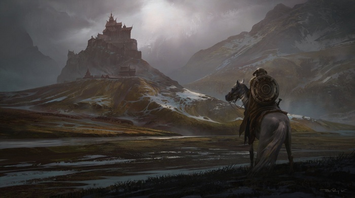 The Elder Scrolls V: Skyrim - Warrior Approaching Castle