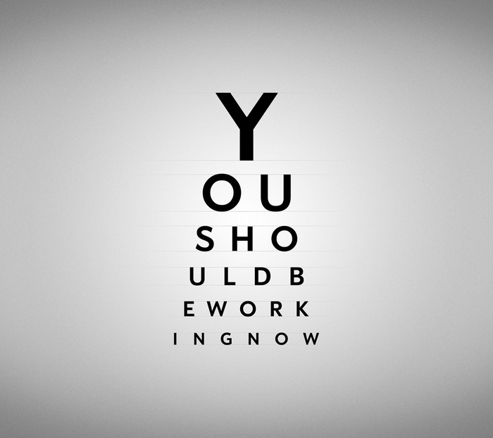 Typography eye chart with motivational text