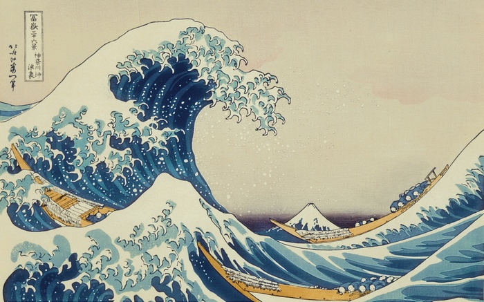 classic art painting Japanese artwork The Great Wave off Kanagawa waves