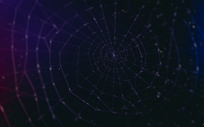 Close-up of a spiderweb with bokeh effect
