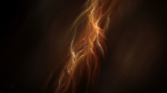 Abstract space art with fiery nebula