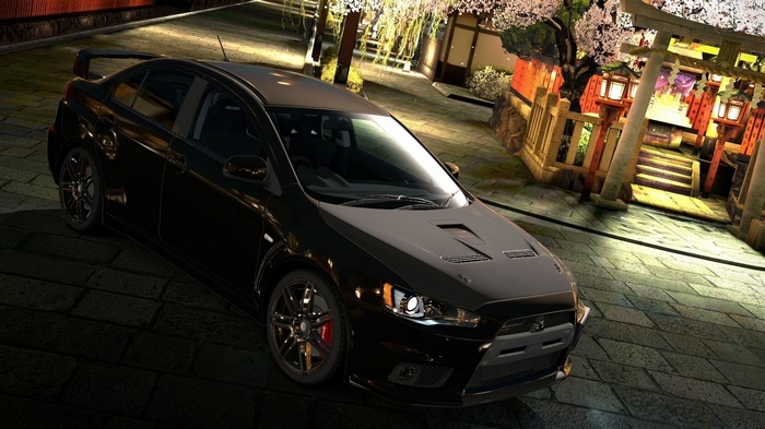 Black Mitsubishi Lancer Evo X in Gran Turismo 5