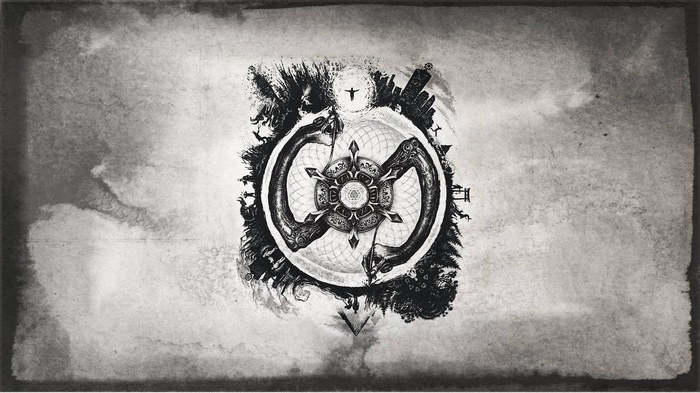 The Amanuensis artwork with circular design