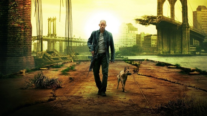I Am Legend: Will Smith and Dog in Apocalyptic New York