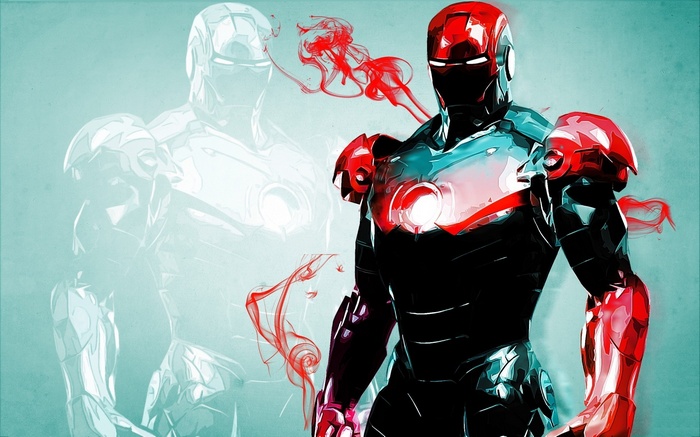 Iron Man with red smoke