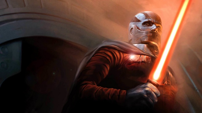 Darth Malak with a red lightsaber