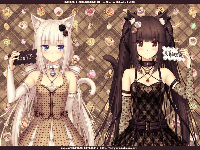 Vanilla Neko Para Nekomimi Chocolat Neko Para Anime Girls Sayori Neko Para