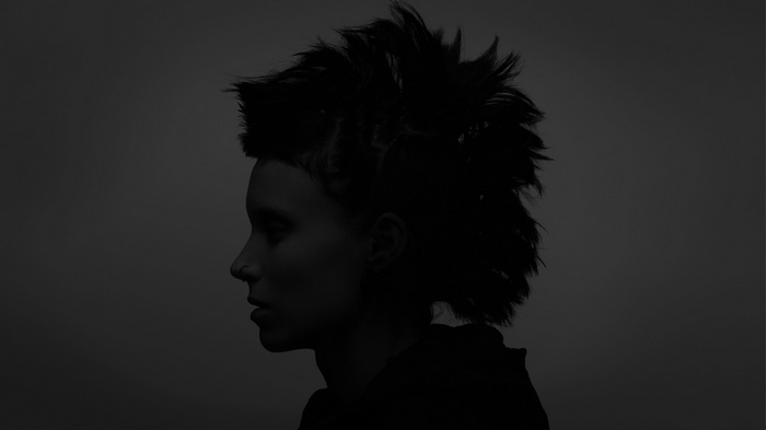 The Girl with the Dragon Tattoo monochrome portrait
