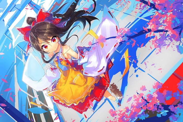 Hakurei Reimu from Touhou with Cherry Blossoms