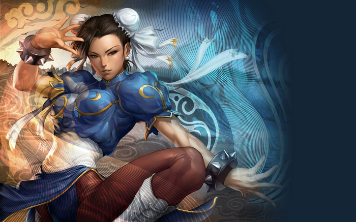Chun-Li from Street Fighter in dynamic pose