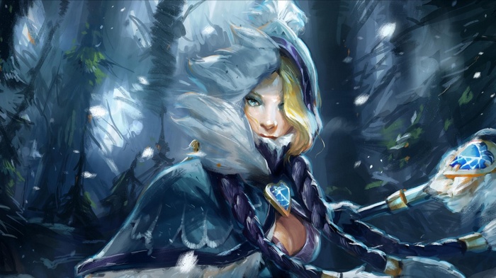Crystal Maiden in a Snowy Forest - Dota 2