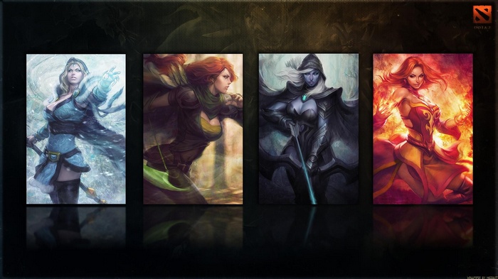 Dota 2: Crystal Maiden, Windranger, Drow Ranger, Lina