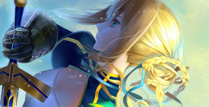 Saber from Fate/Stay Night holding her sword