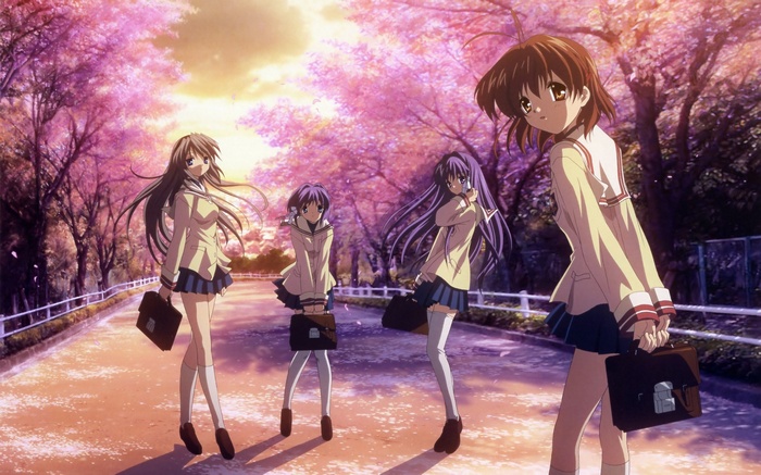 Sakagami Tomoyo Fujibayashi Ryou anime dango Fujibayashi Kyou Ushio Okazaki anime girls Furukawa Nagisa Clannad