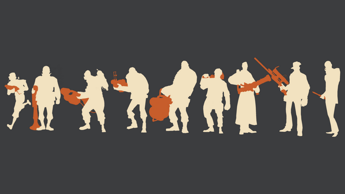 Team Fortress 2 characters in silhouette