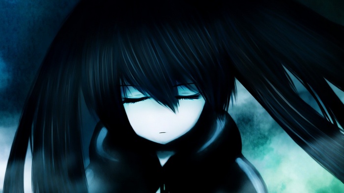 Black Rock Shooter with closed eyes