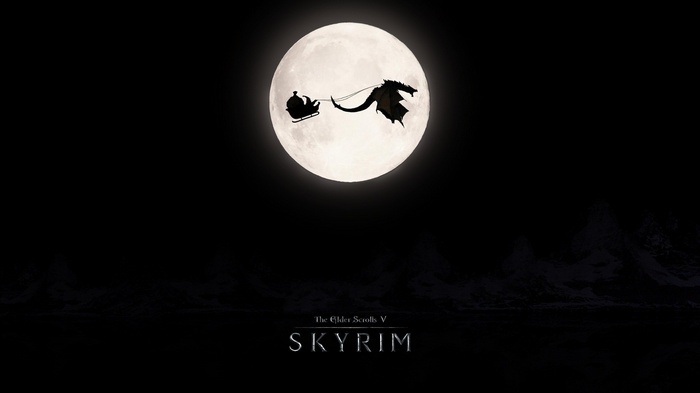 The Elder Scrolls V: Skyrim Dragon and Santa's Sleigh