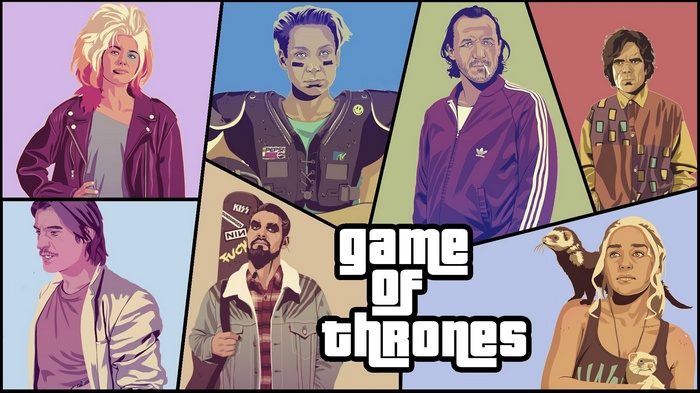 Game of Thrones characters in Grand Theft Auto style