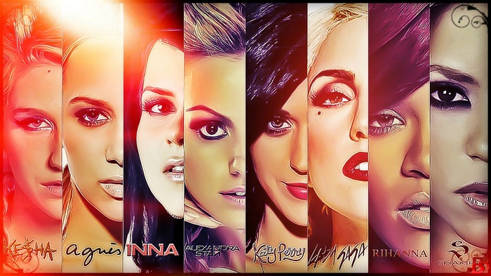 Kesha, Agnes, Inna, Alexandra Stan, Katy Perry, Lady Gaga, Rihanna, Shakira