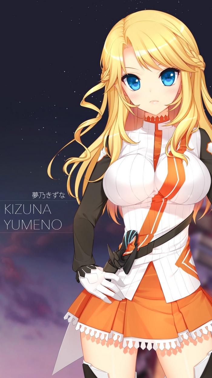 Kizuna Yumeno Anime Girl with Blonde Hair and Blue Eyes