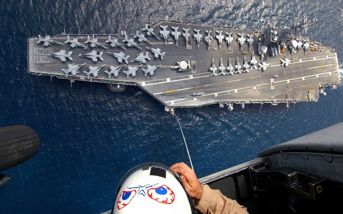 USS Dwight D. Eisenhower (CVN-69) with FA-18 Hornets
