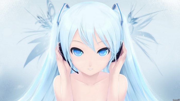 Hatsune Miku with blue twintails and headphones