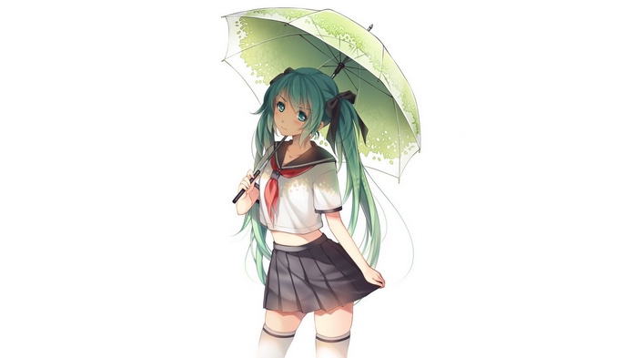 Hatsune Miku with an umbrella