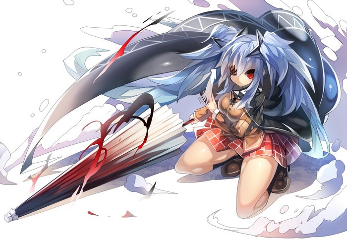 umbrella Yagyuu skirt Senran Kagura anime girls school uniform video games
