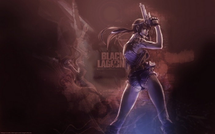 Revy from Black Lagoon holding a gun