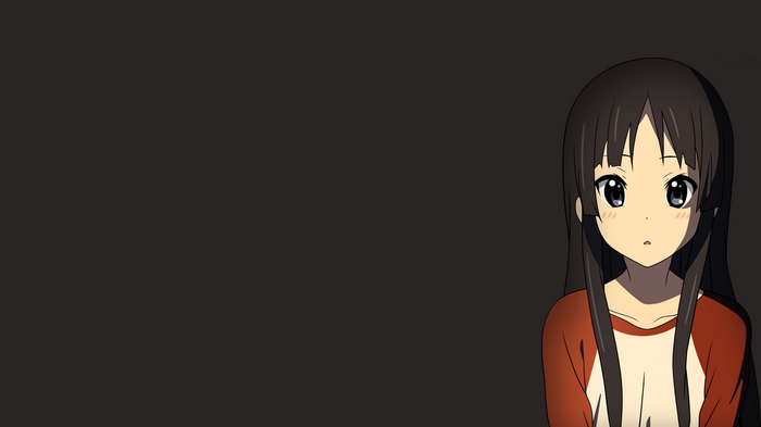 Akiyama Mio from K-ON! with simple background