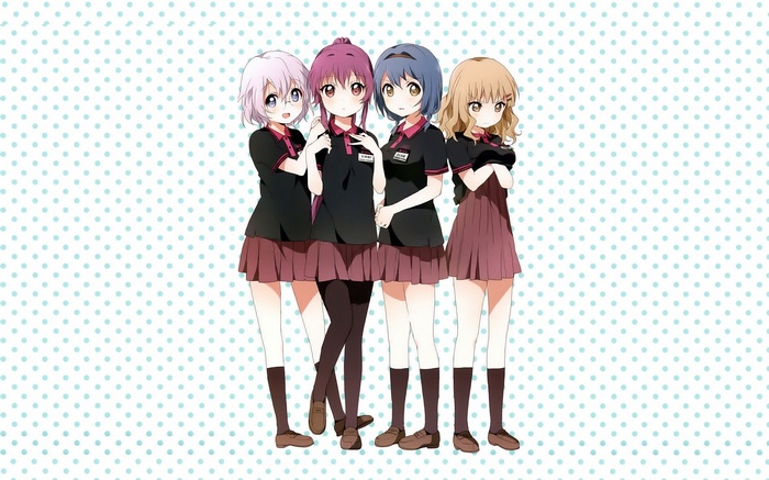 Yuru Yuri Anime Girls: Furutani Himawari, Sugiura Ayano, Oomuro Sakurako, Ikeda Chitose