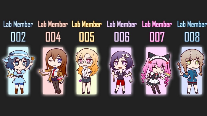 Steins;Gate Lab Members 002, 004, 005, 006, 007, 008