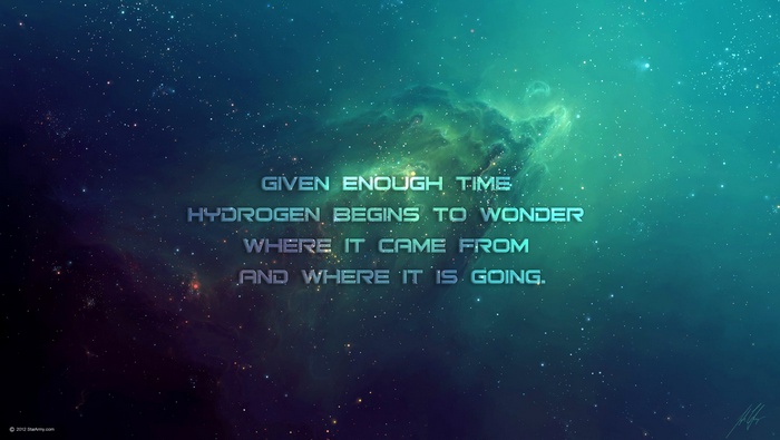 Space quote about hydrogen and time