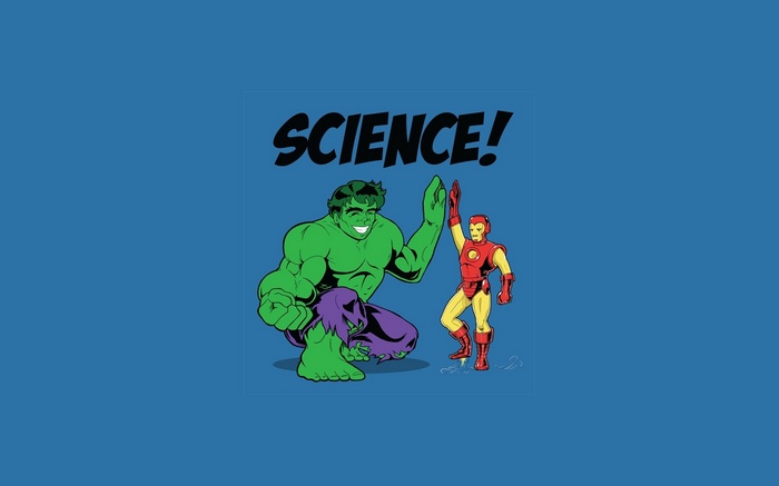 Hulk and Iron Man High Five with SCIENCE!