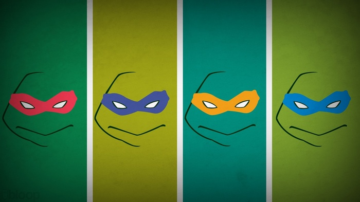 Minimalist Teenage Mutant Ninja Turtles Faces