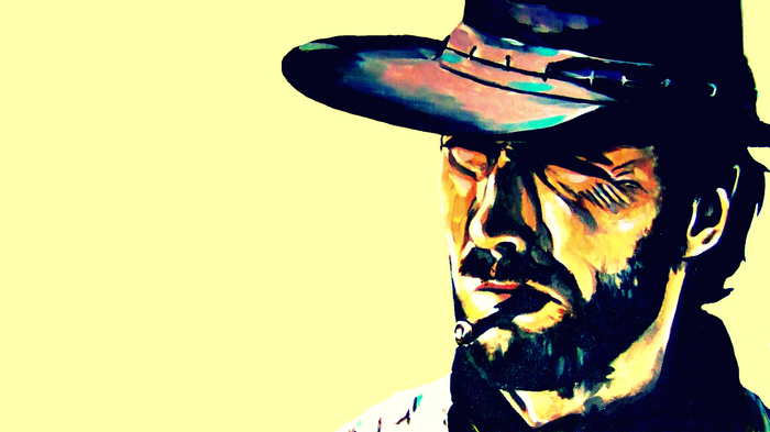 Artwork of Clint Eastwood smoking a cigar