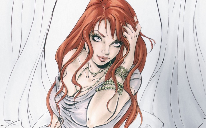 Artwork of Mary Jane Watson, a redhead